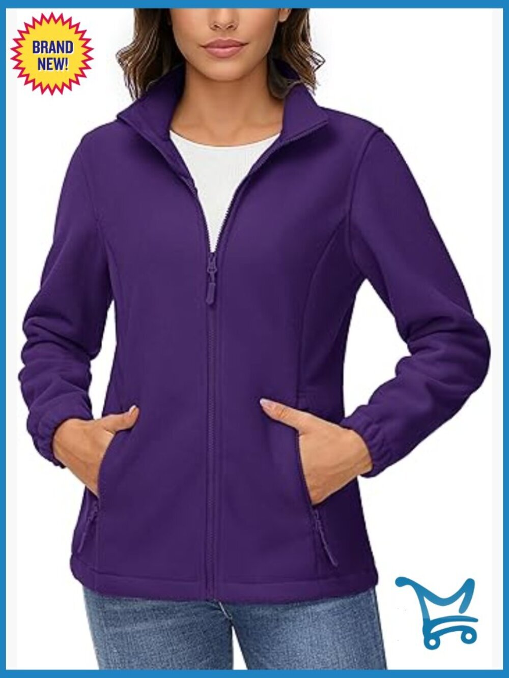Soft Fleece Jacket Full Zip Lightweight Winter Coat with Pockets
